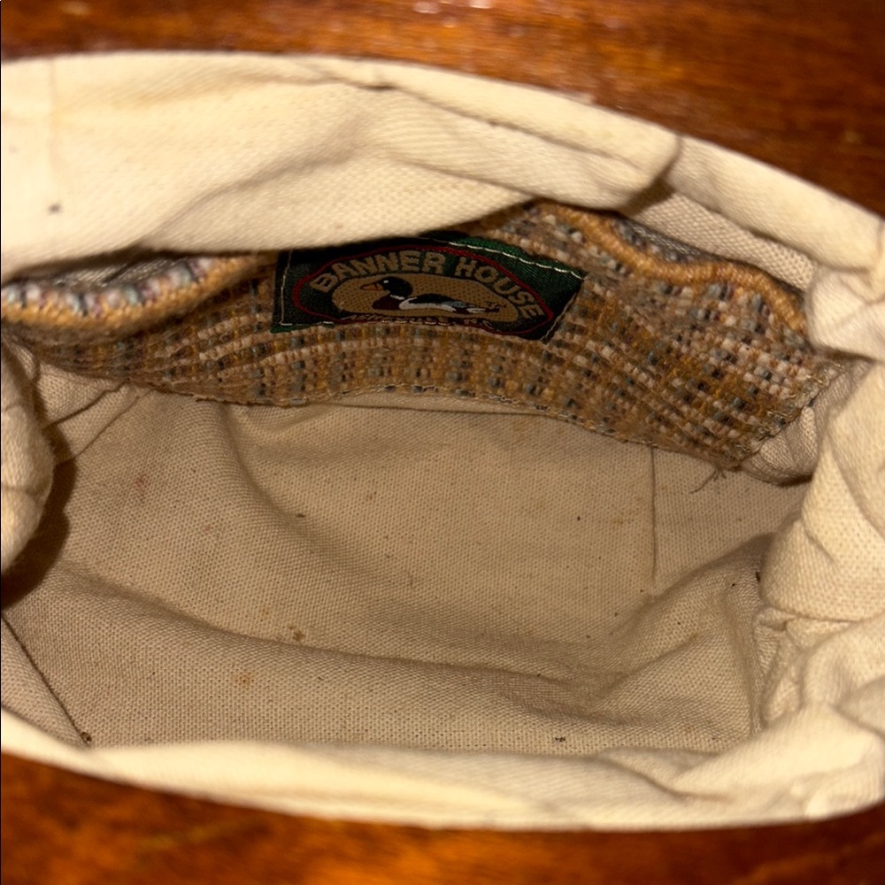 Banner House Asheville NC vintage handbag Wooden Handle woven beige quality - Picture 4 of 9